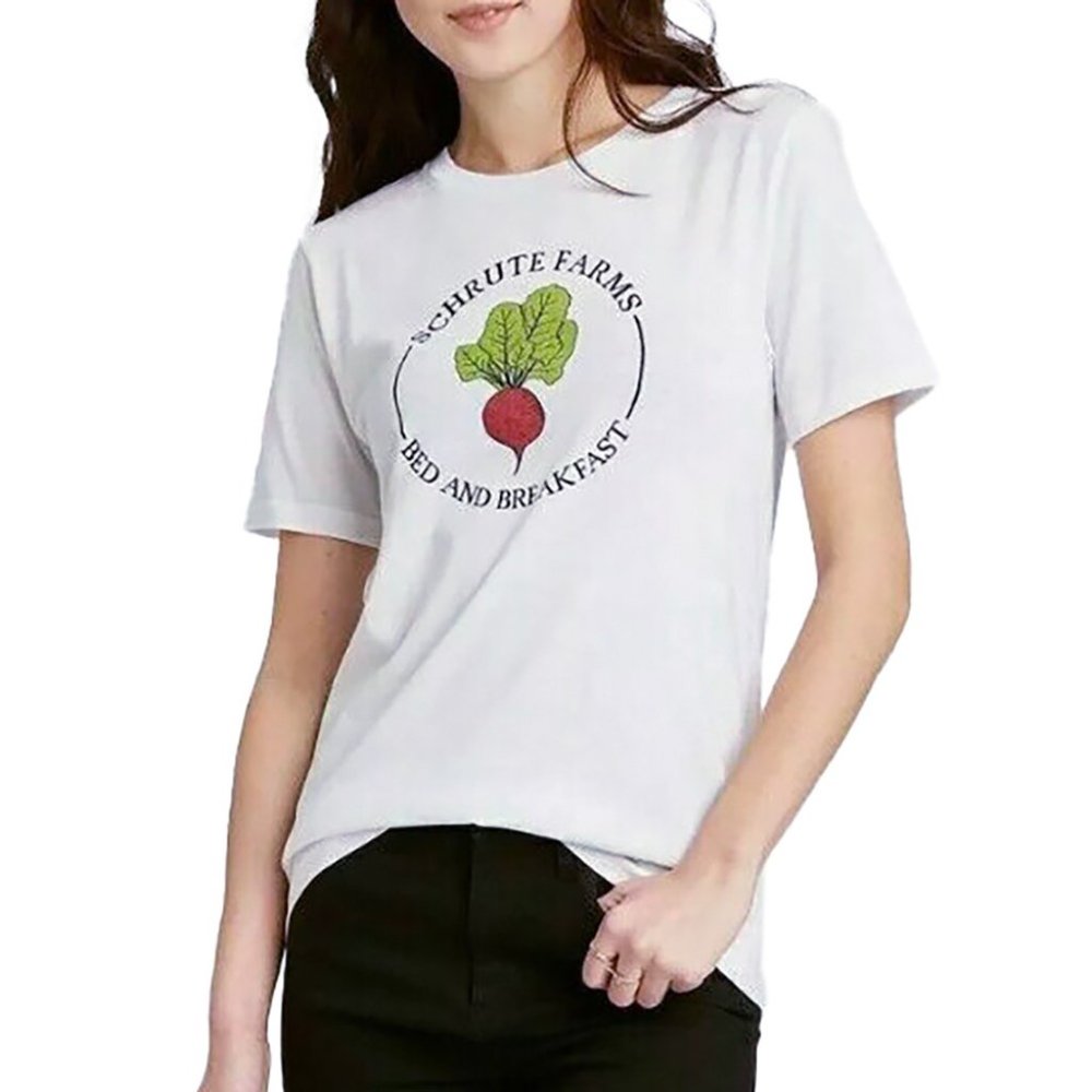 THE OFFICE Shrute Farms "Bed & Breakfast" White T-Shirt - Womens XS, S, M, L, XL